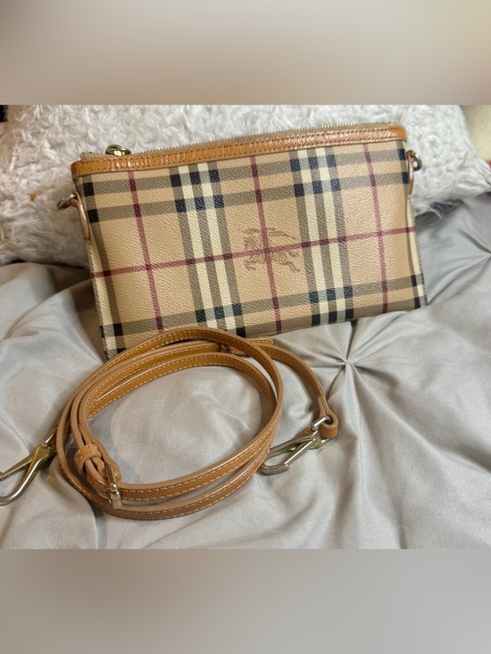 Burberry Handbags - Burberry Vintage Nova Check Crossbody / Wristlet Bag w/ Strap
